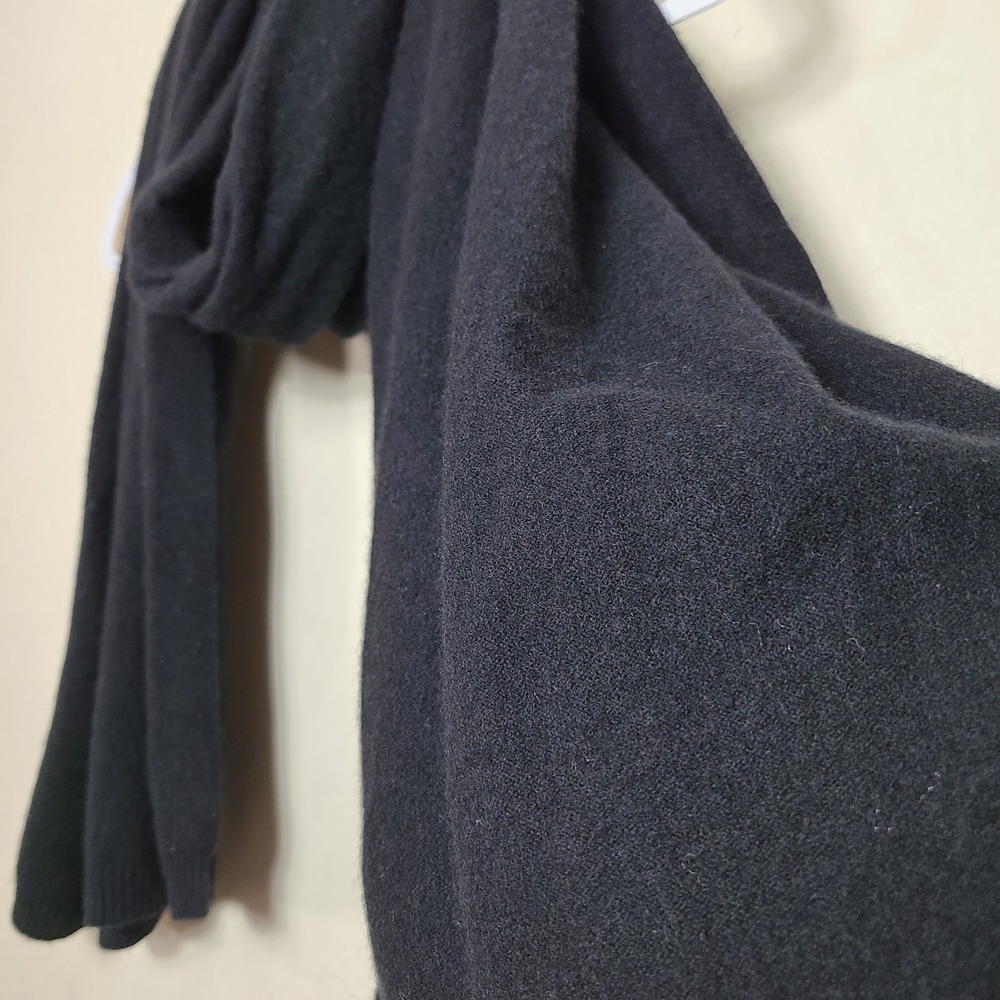 Theory Black 100% Cashmere Oversized Scarf Winter Minimalist Quiet Lux Old Money - Picture 4 of 13
